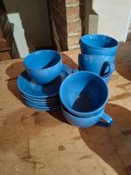 mooi setje blauwe servies, Huis en Inrichting, Ophalen, Zo goed als nieuw, Effen, Kop(pen) en/of Schotel(s)