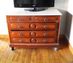 Ancienne commode en bois massif avec plateau en marbre., Ophalen, Gebruikt