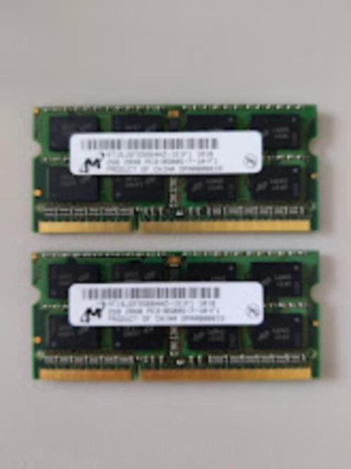 RAM laptop 2GB DDR3, Informatique & Logiciels, Mémoire RAM, Utilisé, Laptop, 2 GB, DDR3, Enlèvement ou Envoi