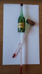 antieke, vintage  thermometer met wijnfles, tonnetje, Enlèvement ou Envoi