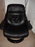 Lederen Stressless relax zetel, Ophalen, Eenpersoons, Minder dan 75 cm, Hout