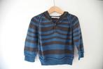 Trui met kap petrol en bruin gestreept - Maat 80 NIEUW, Kinderen en Baby's, Babykleding | Maat 80, 3Suisses, Truitje of Vestje