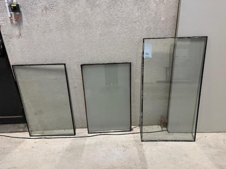 2 glasramen in dubbel glas, Doe-het-zelf en Bouw, Glas en Ramen, Gebruikt, Glasplaat, Minder dan 80 cm, 80 tot 120 cm, Dubbelglas