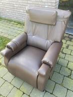 Lederen relaxzetel met uitstapfunctie, Huis en Inrichting, Fauteuils, Ophalen, Zo goed als nieuw, Leer