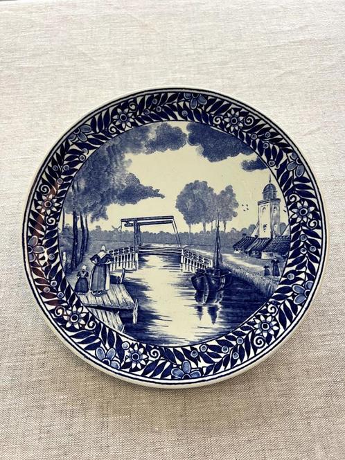 Prachtig Antiek/Vintage Delft-stijl Wandbord - Handgeschilde, Huis en Inrichting, Woonaccessoires | Wanddecoraties, Gebruikt, Ophalen