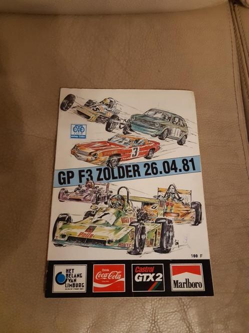 Vintage (1981)Formule 3 programma GP Zolder F1 kweekschool, Verzamelen, Automerken, Motoren en Formule 1, Gebruikt, Formule 1