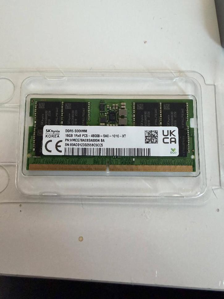 DDR5 SODIMM 1x16GB, Computers en Software, RAM geheugen, Gebruikt, Laptop, 16 GB, DDR, Verzenden