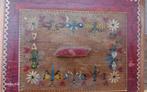 Geschenkdoos Handgeschilderde houten kist bloemen en insecte, Gebruikt, Ophalen of Verzenden