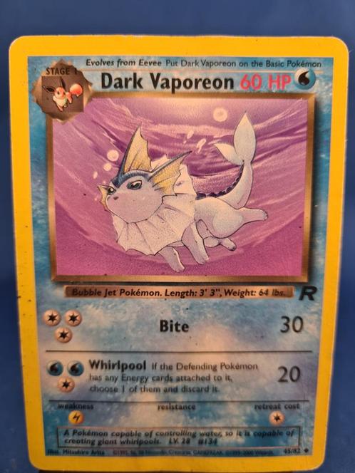 Dark Vaporeon 45/82 - Team Rocket, Hobby en Vrije tijd, Verzamelkaartspellen | Pokémon, Zo goed als nieuw, Verzenden