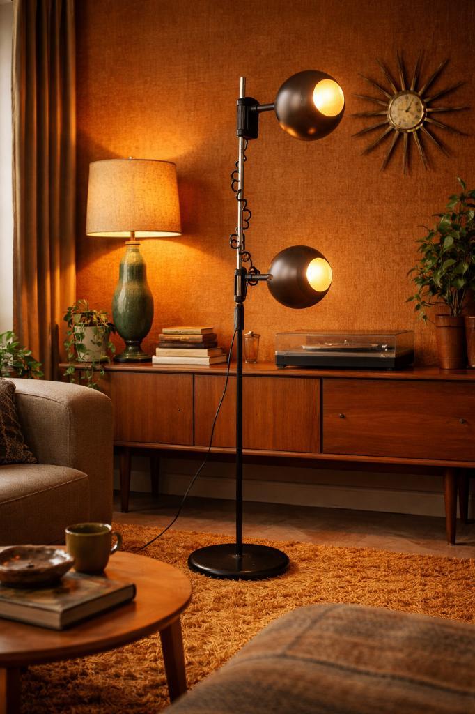 Vintage "Eyeball" vloerlamp Dijkstra, Maison & Meubles, Lampes | Lampadaires, Utilisé, 100 à 150 cm, Métal, Enlèvement