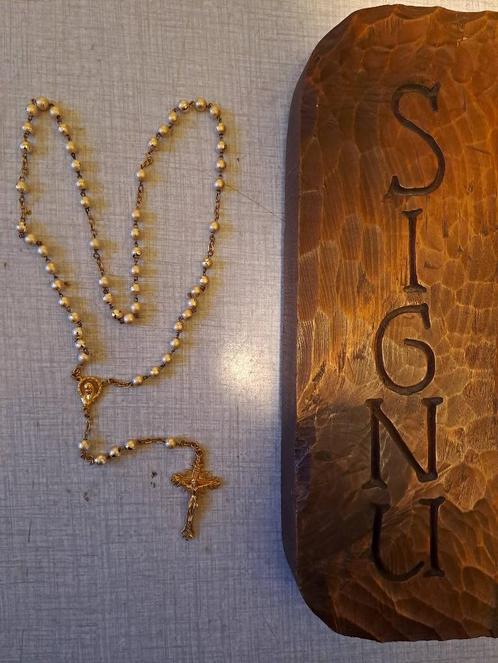 Chapelet + Bas relief Signu virgo, Antiek en Kunst, Antiek | Religieuze voorwerpen, Ophalen of Verzenden