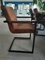 Set stoelen cognac, Huis en Inrichting, Stoelen, Ophalen, Bruin, Zo goed als nieuw, Industrieel