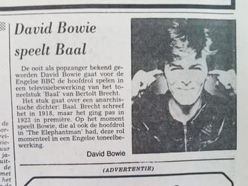 David Bowie speelt Baal van Bertolt Brecht (krant 1981) beschikbaar voor biedingen