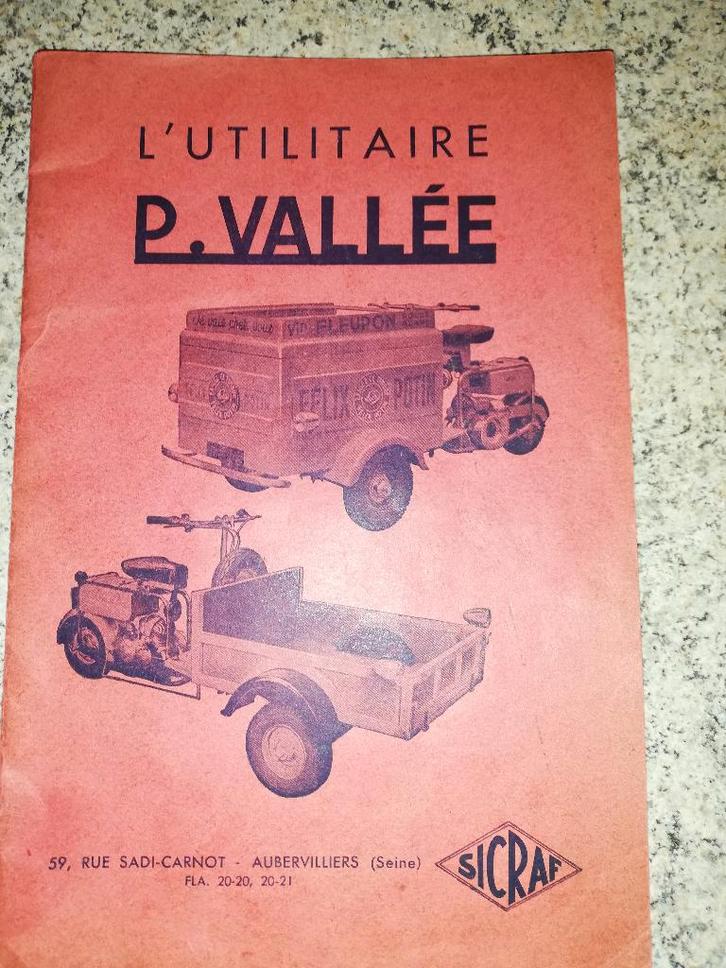 Triporteur P Vallée 125cc 1950, Motos, Modes d'emploi & Notices d'utilisation, Autres marques, Enlèvement