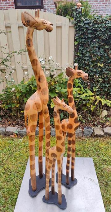 Giraf decoratie in hout ,set van 3 beschikbaar voor biedingen