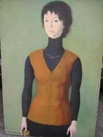 1969 Marcel DELMOTTE Charleroi olieverf portret van MADY, Antiek en Kunst, Kunst | Schilderijen | Modern, Ophalen
