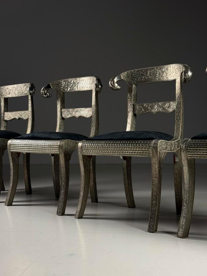 Set van 4 Indian Dowry stoelen, Huis en Inrichting, Stoelen, Stof, Ophalen