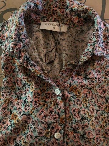Chemise à manches courtes Four Roses, chemisier, taille 36, Enlèvement ou Envoi, Comme neuf, Taille 36 (S)