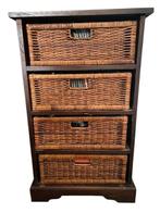 Ladekast met vier rieten manden, Huis en Inrichting, Ophalen, Gebruikt