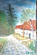 Tableau huile sur toile "La montée de Biez "80/60 cm, Enlèvement