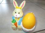 Lapin de Pâques en plâtre avec bougie, Diversen, Pasen, Ophalen of Verzenden, Zo goed als nieuw