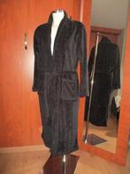 Badjas fleece zwart peignoir nachtjapon met streepfiguur, Ophalen of Verzenden, Zwart, Badjas