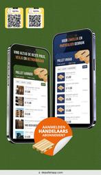 Hoogste prijs voor uw pallets? Download nu de pallet app!, Comme neuf, Palette, Épicéa, Enlèvement ou Envoi