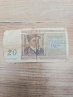 Billet de 20 francs Belge 1956 Franck Lassus, Ophalen of Verzenden