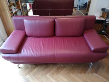 Canapé sofa convertible CUIR, 75 à 100 cm, 200 à 250 cm, Banc droit, Comme neuf