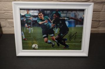 gesigneerde foto Dieumerci Mbokani rsc anderlecht - 35 x 26 beschikbaar voor biedingen