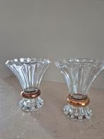Twee vintage crystal d'arques kristallen kaarsen houders, Antiek en Kunst, Ophalen