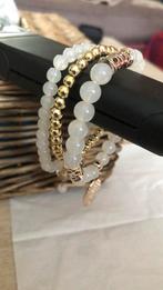 3 armbanden wit/goud voor 8 a 13 jarige., Bijoux, Sacs & Beauté, Bracelets, Enlèvement, Comme neuf, Blanc, Or