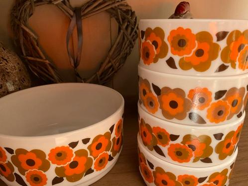 Arcopal Lotus - Dessertsetje Oranje, Huis en Inrichting, Keuken | Servies, Bord(en), Glas, Ophalen of Verzenden