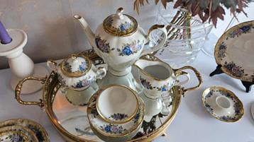 SERVIES BAVARIA WINTERLING BLAUE  ROSE GOLD TEE beschikbaar voor biedingen