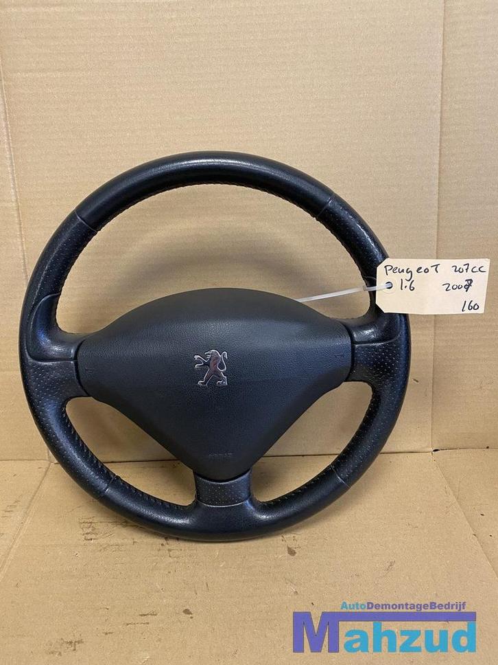 PEUGEOT 207 CC Leer leder stuur stuurwiel met airbag, Auto-onderdelen, Besturing, Peugeot, Gebruikt, Ophalen of Verzenden