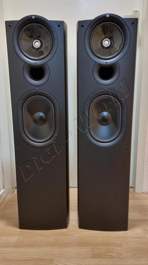 Kef Q7 zuilspeakers in de originele elegante kleur Black ash, Audio, Tv en Foto, Luidsprekerboxen, Zo goed als nieuw, Front, Rear of Stereo speakers