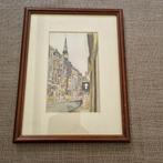 Aquarel stadsgezicht, Ophalen of Verzenden