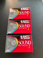 3 cassettebandjes EMTEC BASF 90 sound I nieuw, Ophalen of Verzenden, Nieuw in verpakking