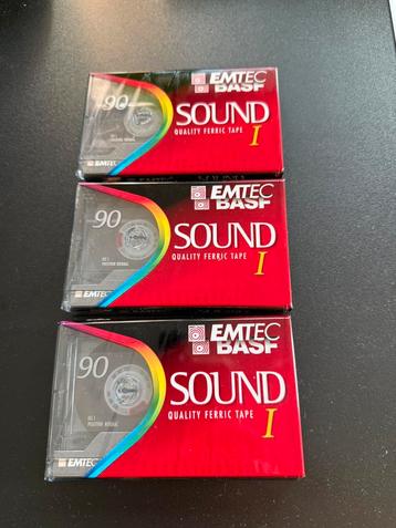 3 cassettebandjes EMTEC BASF 90 sound I nieuw beschikbaar voor biedingen