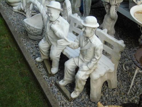 stenen beeld van LAUREL EN HARDY, Tuin en Terras, Tuinbeelden, Nieuw, Mensenbeeld, Steen, Ophalen