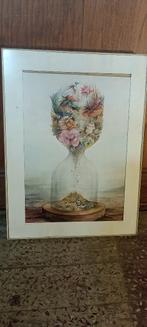 Gesigneerde aquareltekening, „The time of men”, 29x39, n29, Antiek en Kunst, Kunst | Schilderijen | Abstract, Ophalen