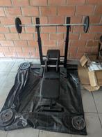 verstelbare halterbank + Gewichten, Sport en Fitness, Ophalen, Gebruikt, Metaal, Buik