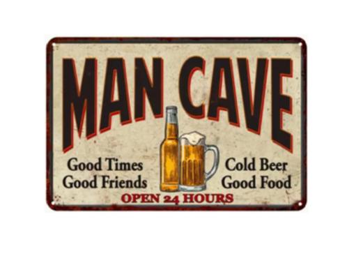 Mancave blikken decoratie plaat, Verzamelen, Merken en Reclamevoorwerpen, Zo goed als nieuw, Reclamebord, Ophalen of Verzenden