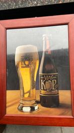 Poster Vlas Kop Gerstebier in kader, Enlèvement ou Envoi, Utilisé