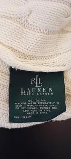 Deken plaid Ralph Lauren 100% katoen Off white, Maison & Meubles, Comme neuf, Enlèvement ou Envoi
