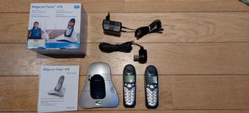 Téléphones sans fil Belgacom twist 476, Télécoms, Enlèvement, Utilisé, 2 combinés