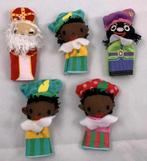 Sinterklaas Zwarte Piet 5 vingerpoppen stof figuren vintage, Diversen, Verzenden, Zo goed als nieuw