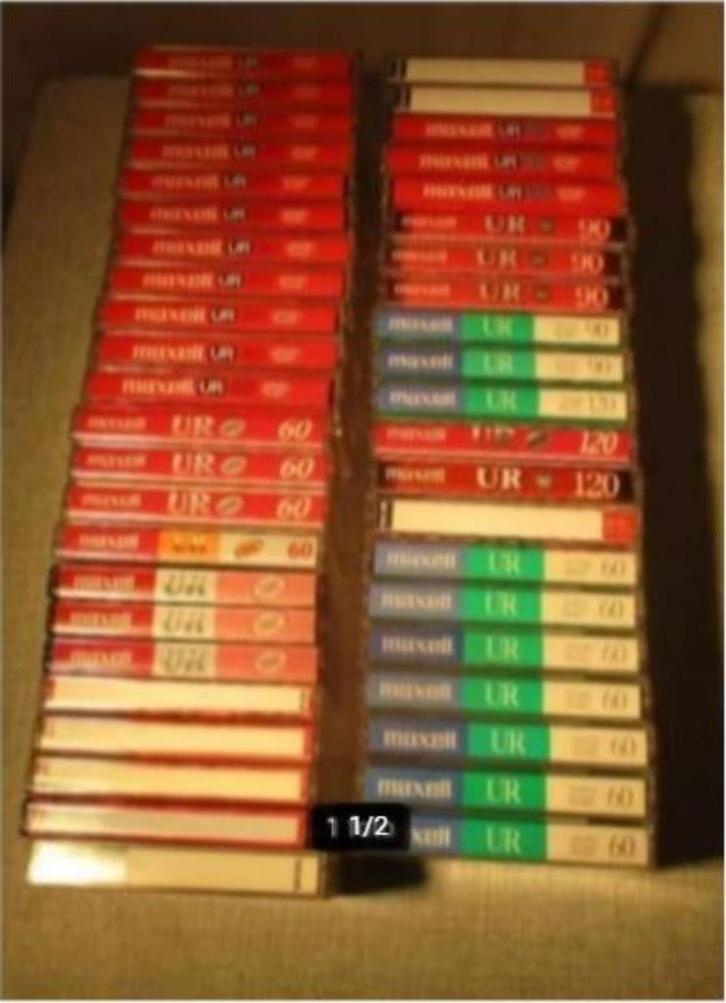 45 Prima hoogwaardige Opgenomen Cassettebandjes - Maxell, Cd's en Dvd's, Cassettebandjes, Zo goed als nieuw, Voorbespeeld, 26 bandjes of meer