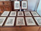 12 Oude prenten uit de 12 maanden van het jaar, Antiek en Kunst, Kunst | Etsen en Gravures, Ophalen of Verzenden