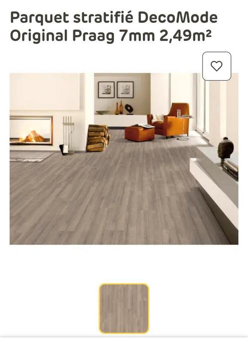 Parquet stratifié DecoMode Original Praag 7mm² et plinthes, Doe-het-zelf en Bouw, Vloerdelen en Plavuizen, Zo goed als nieuw, Parket